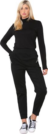 Generic Ladies Womens Full Length Cherry Berry Trousers - Bottom Slim Summer Pants Elasticated Italian Casual Pants Joggers Plus 10-24 (Black, 14)