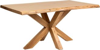 Wanderlust Deco Mesa de comedor borde vivo de madera de acacia natural 160x90x77