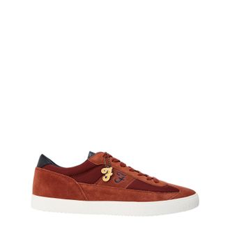 Farah Heren Stanton Belettering Su&egrave;de Cupsole Trainers (Roest)