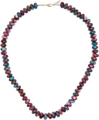 JiaJia 14kt yellow gold Purple Dahlia turquoise necklace - women - Turquoise/14kt Gold - One Size - Pink