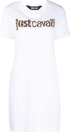 Just Cavalli Short Kleedjes - Dames - Korte kleedjes - Wit - XS - Katoen - Kleedjes