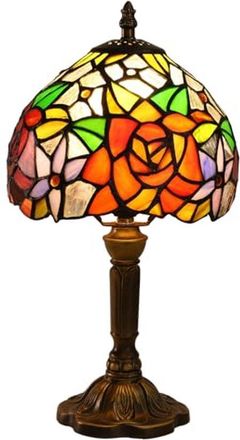 OEM L&aacute;mpara De Mesa Tiffany Vintage De 20 Cm - Hermosa L&aacute;mpara De Vitral Para Sala De Estar, Dormitorio Y Estudio