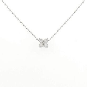 Tasaki Flower K14 White Gold Diamond Necklace