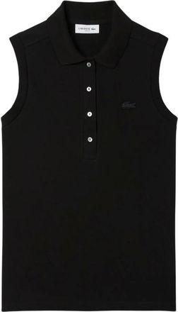 Lacoste Tops, Dames, Zwart, S, Polo Slim Fit Zonder Mouwen Elastisch