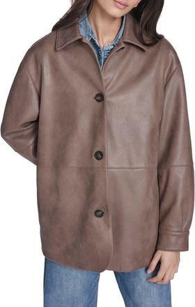 Levi's Water Resistant Faux Leather Coat in Pine Bark Faux Suede at Nordstrom, Size X-Small