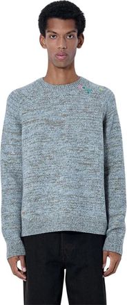 Dries Van Noten Maba Trui - Heren - Ronde hals truien - Grijs - M - Wol - Truien & Vesten