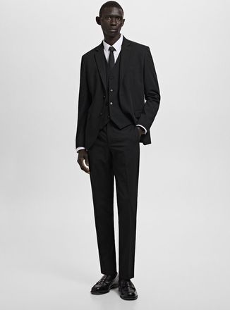 Mango Gilet completo super slim-fit tessuto stretch nero - Uomo - 44 - MANGO MAN