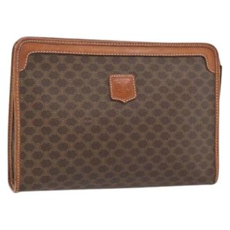 Celine Pre-owned Clutches, female, Brown, Size: ONE SIZE Pre-owned Macadam Canvas Clutch