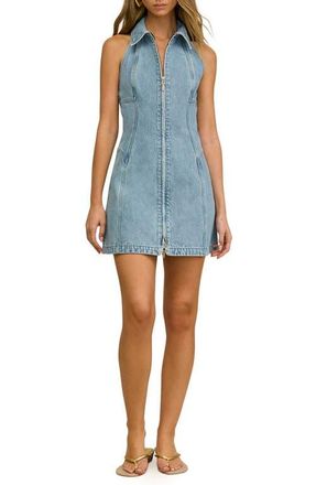 Cult Gaia Charo Sleeveless Denim Minidress in Vintage Blue at Nordstrom, Size 10