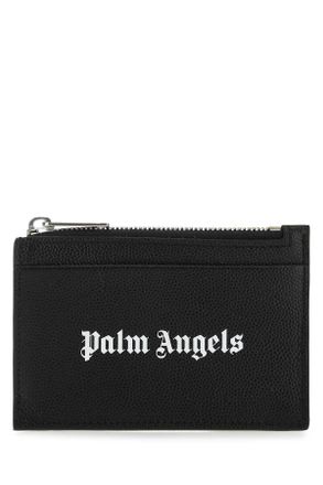 Palm Angels Black Leather Card Holder