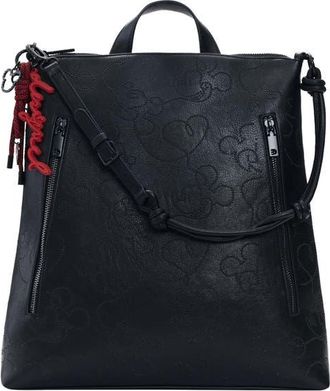 Desigual x Disney Mickey Mouse Medium Faux Leather Backpack in Black at Nordstrom