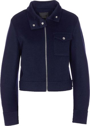 Pinko Blue Grissino Jacket Frontal Zip Closure