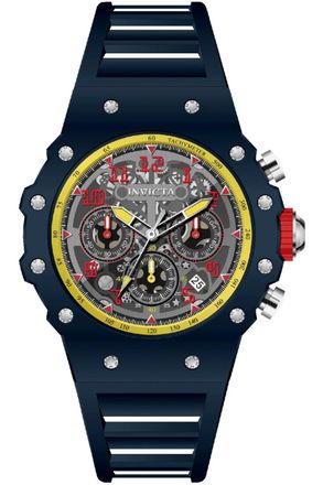 Invicta Racing 69661 Herenhorloge - Quartz Uurwerk - Acryl met Zilveren Wijzerplaat - 43 mm