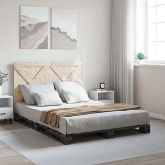 vidaXL Vidaxl - Bed Frame without Mattress Grey 140x200 cm Solid Wood Pine