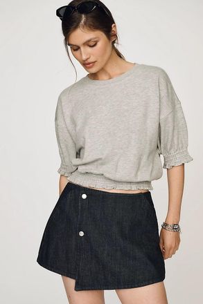 Maeve Short-Sleeve Bubble Sweatshirt