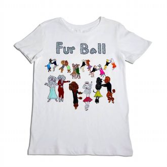 Unfortunate Portrait Unisex Fur Ball Crew T-Shirt In White