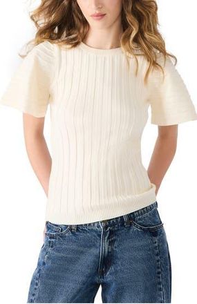Steve Madden Allie Short Sleeve Rib Sweater in Antique at Nordstrom Rack, Size Xx-Large