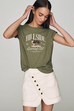 Pilcro Bennie Cotton Slim Crew-Neck Tee