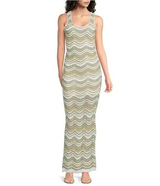 Elan Knit Maxi Dress In White Multi