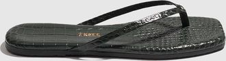 Tkees Tongs Square Toe Lily Croc Emerald