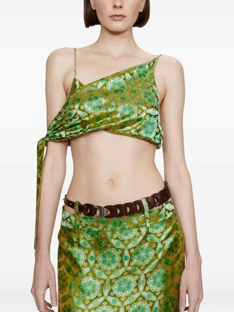 CHRISTOPHER ESBER Palmira printed tie top - women - Viscose/Silk - 10 - Green