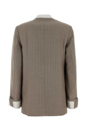 Victoria Beckham 1226wjk007214a 8441 Limestone Giacche E Gilet Jacket