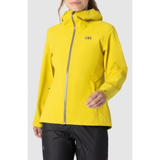 Outdoor Research Stratoburst Packable Rain Jacket in Yellow-Poplar at Nordstrom, Size Xx-Large Regular