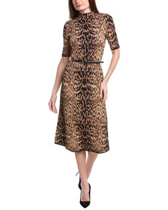 T Tahari Animal Jacquard Midi Dress