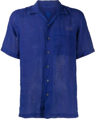 120% Lino Camicia a righe - Blu