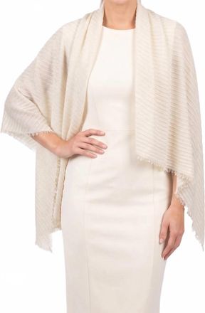Joseph Ribkoff Pleated Rectangle Scarf In Champagne