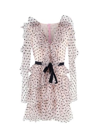 Philosophy di Lorenzo Serafini Philosophy Di Lorenzo Serafini Pink Ruffled Point Desprit Tulle Dress Size XS