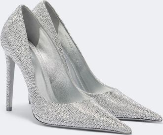 Gucci Donna embellished metallic leather pumps