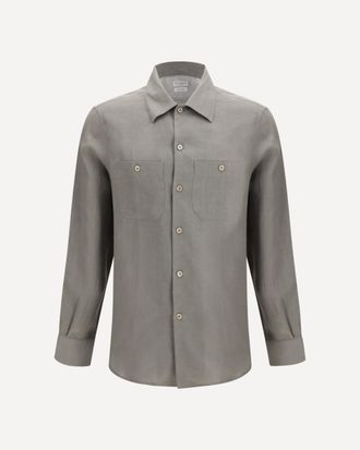 Brunello Cucinelli Easy-fit linen Shirt with chest pockets Male XXL
