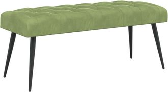 vidaXL Banco Con Tapicer&iacute;a Con Botones Verde Claro 110 X 40 X 46 Cm Vidaxl