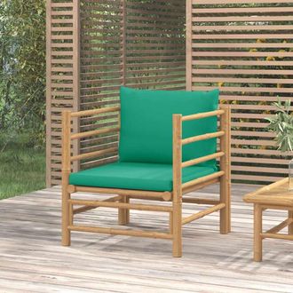 vidaXL Sof&aacute; De Jard&iacute;n Bamb&uacute; Con Cojines Verde Vidaxl