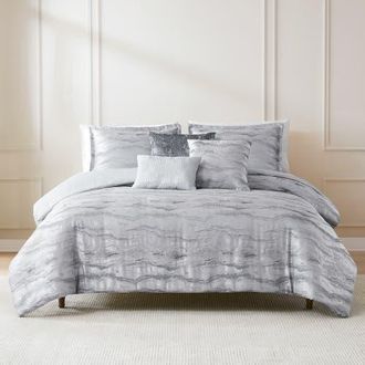 Lush D&eacute;cor Mountain Ranges Comforter Set in Gray at Nordstrom, Size Full
