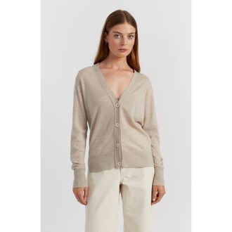 Chinti and Parker Pure Merino Cardigan in Oatmeal at Nordstrom, Size X-Large