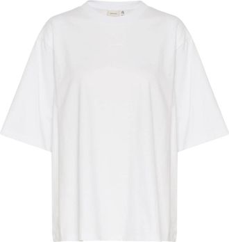 Gestuz Witte Geborduurde Tee Box Fit - Dames - T-shirts - Wit - S - Tops