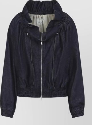 Dries Van Noten cotton funnel neck bomber jacket