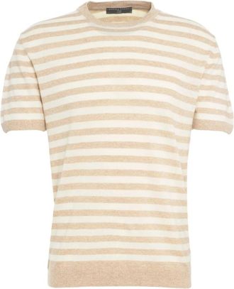 Daniele Fiesoli Gestreept Crew Neck T-shirt Beige - Heren - T-shirts - Beige - M - Tops