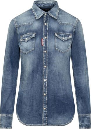 Dsquared2 Blue Slim Solid Shirt