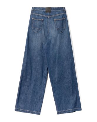 Lanvin Darted Wide-Leg Denim Trousers - Blue