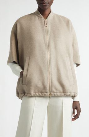 Max Mara Aeuro Cashmere Cape in Tawny Bronze Brown at Nordstrom, Size Small