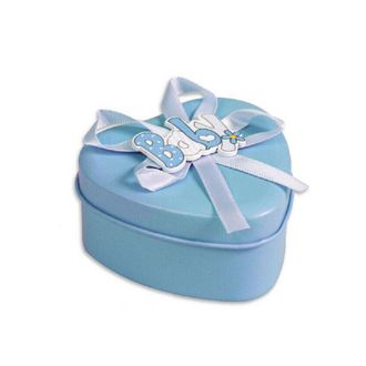 Trade Shop Trade Shop - Scatoline Portaconfetti 36 Pezzi Cuore Nascita Battesimo Bomboniera Bimbo Bimba - Celestial