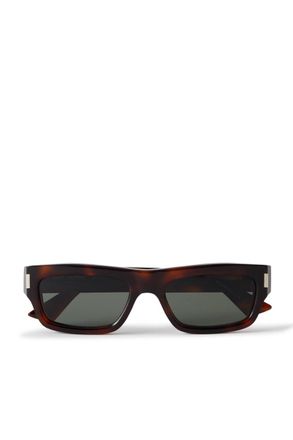 Saint Laurent Rectangular-Frame Tortoiseshell Acetate Sunglasses