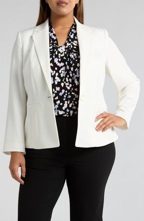 Kasper One Button Blazer in Vanilla Ice at Nordstrom, Size 14W