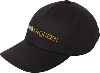 Alexander McQueen Accessoires, Heren, Zwart, M, Katoen, Geborduurde Logo Baseball Cap