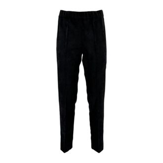 D.exterior Broeken, Dames, Zwart, 2Xl, Zwarte Fluwelen Sigarettenbroek