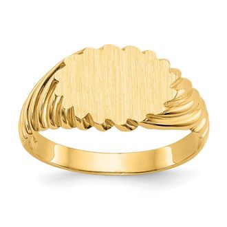 Diamond2Deal 14k Yellow Gold Open Back Signet Ring