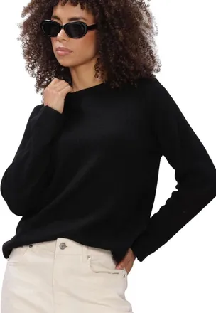Selected Truien & Vesten, Dames, Zwart, XS, Dames Truien & vesten Slwlulu New Ls Knit O-neck